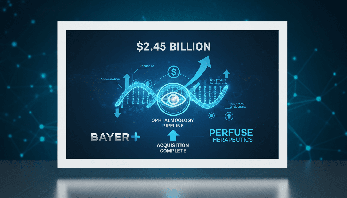 Bayer's strategic acquisition of Perfuse Therapeutics for eye care advancements.