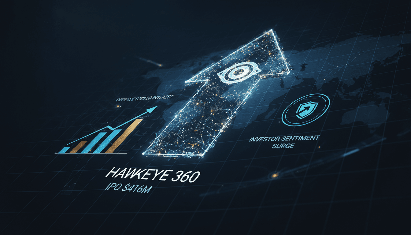 HawkEye 360 logo with satellite imagery background