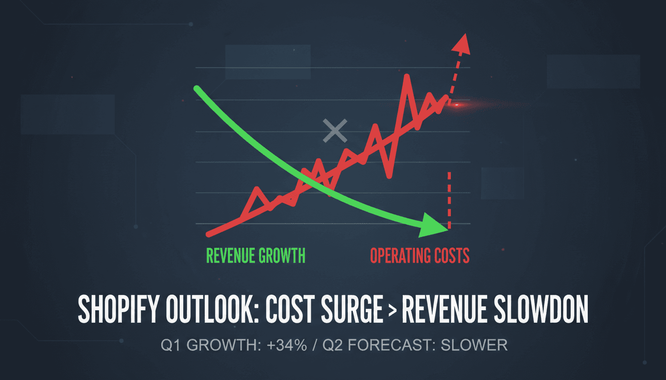 Shopify's stock drops over 10% amid rising costs and slowing revenue growth outlook