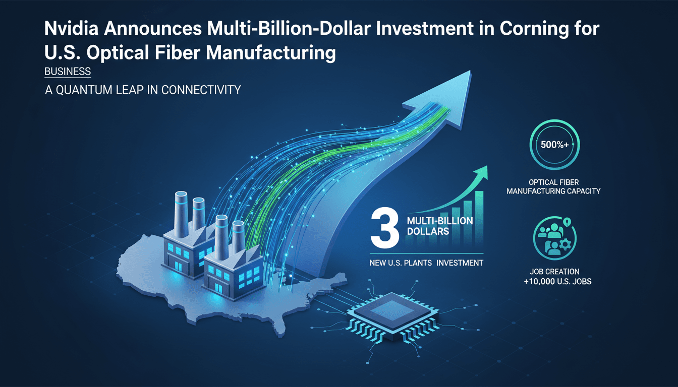 Nvidia Announces Multi-Billion-Dollar Investment in Corning for U.S. Optical Fiber Manufacturing