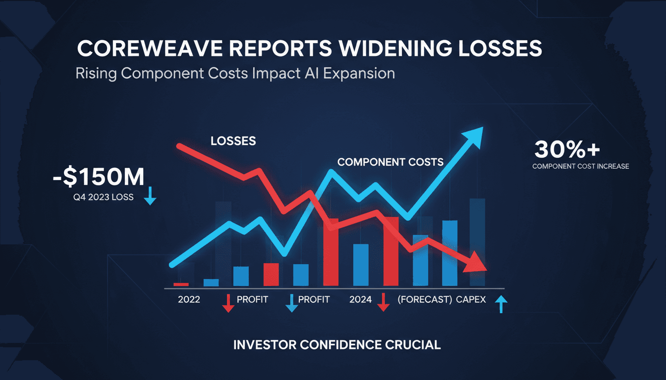 CoreWeave Reports Widening Losses Amid Rising Component Costs