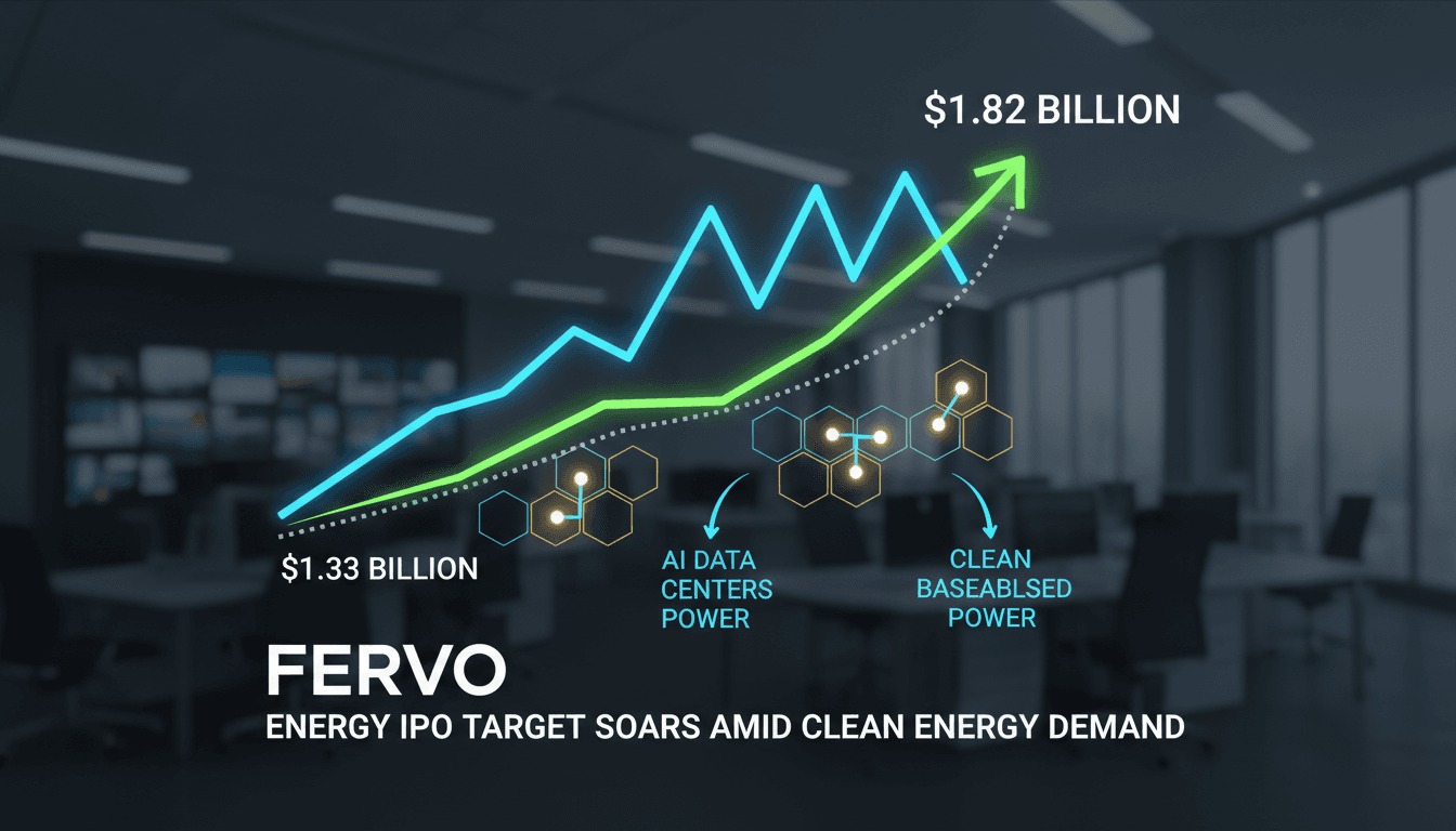 Fervo Energy logo with a backdrop of geothermal energy technology
