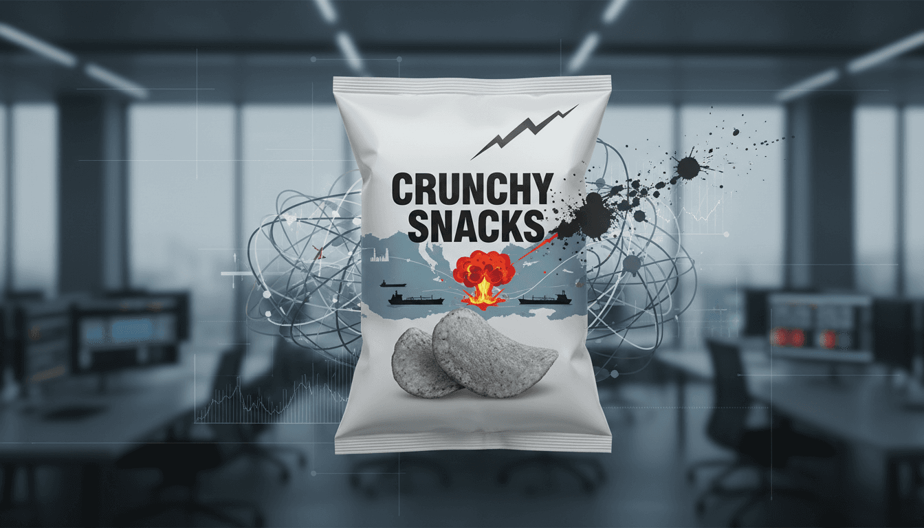 Calbee's new monochrome packaging design for snacks