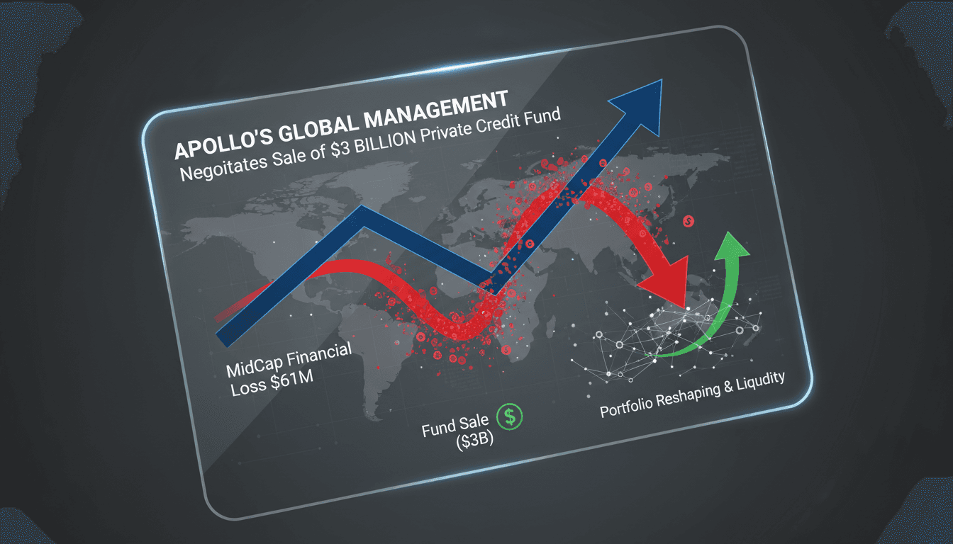 Apollo Global Management logo with financial graphs and charts