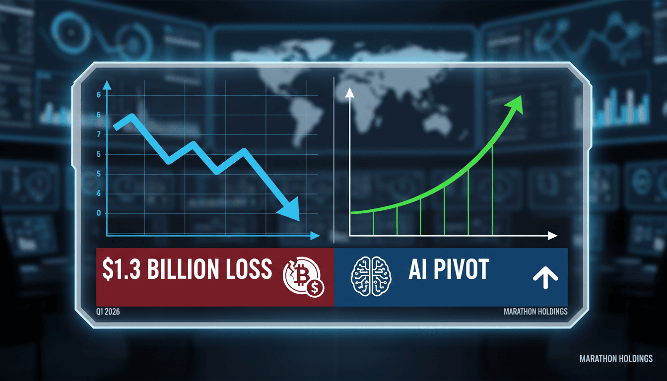 Graph showing Marathon Holdings' financial performance and Bitcoin price trends.