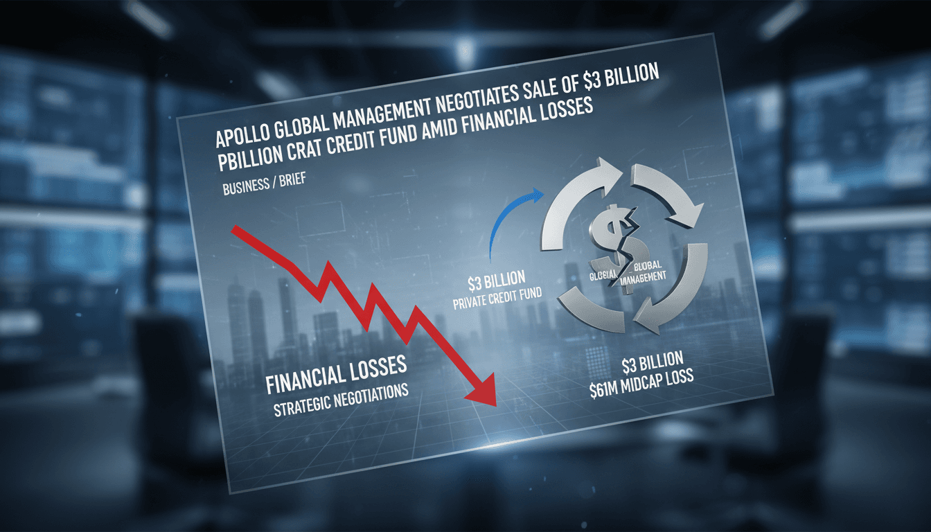Apollo Global Management Negotiates Sale of $3 Billion Private Credit Fund Amid Financial Losses