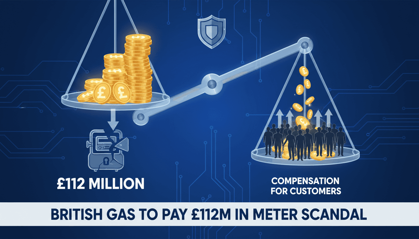 British Gas logo with a background of energy meters