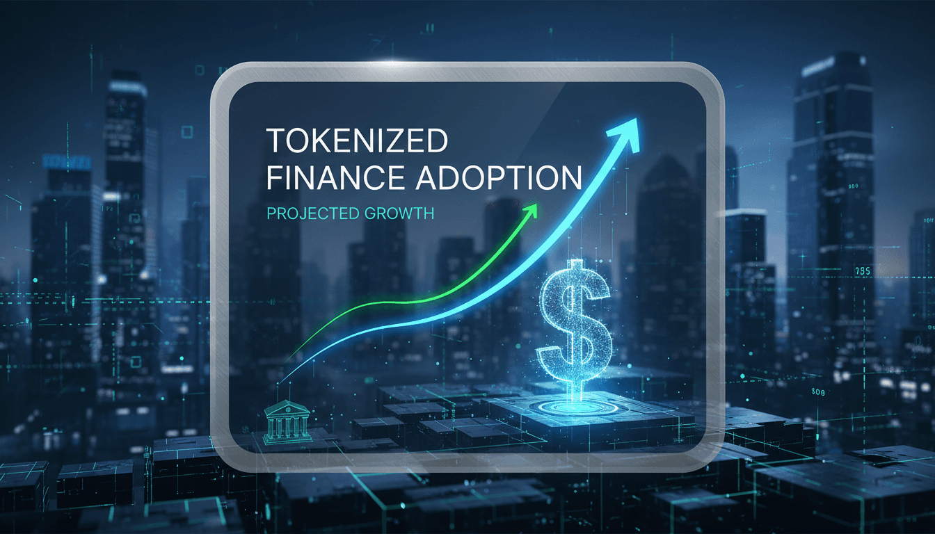 Illustration of U.S. banks adapting to tokenized finance trends.
