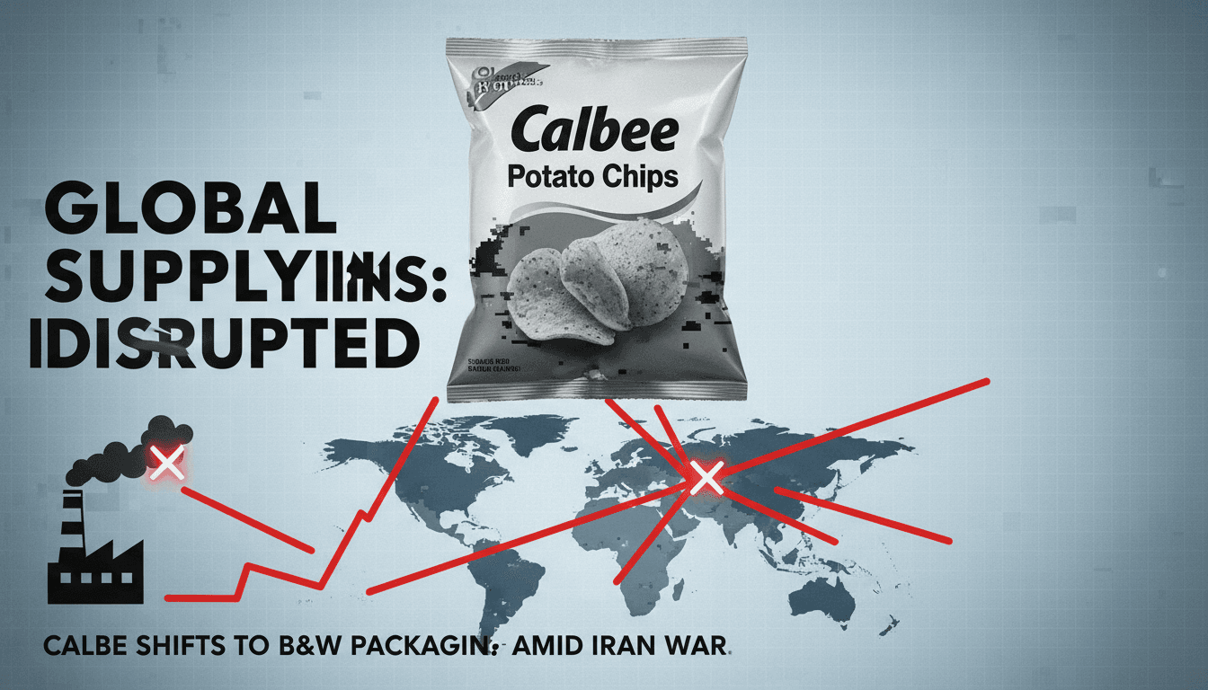 Calbee Shifts to Black-and-White Packaging Amid Iran War Supply Disruptions