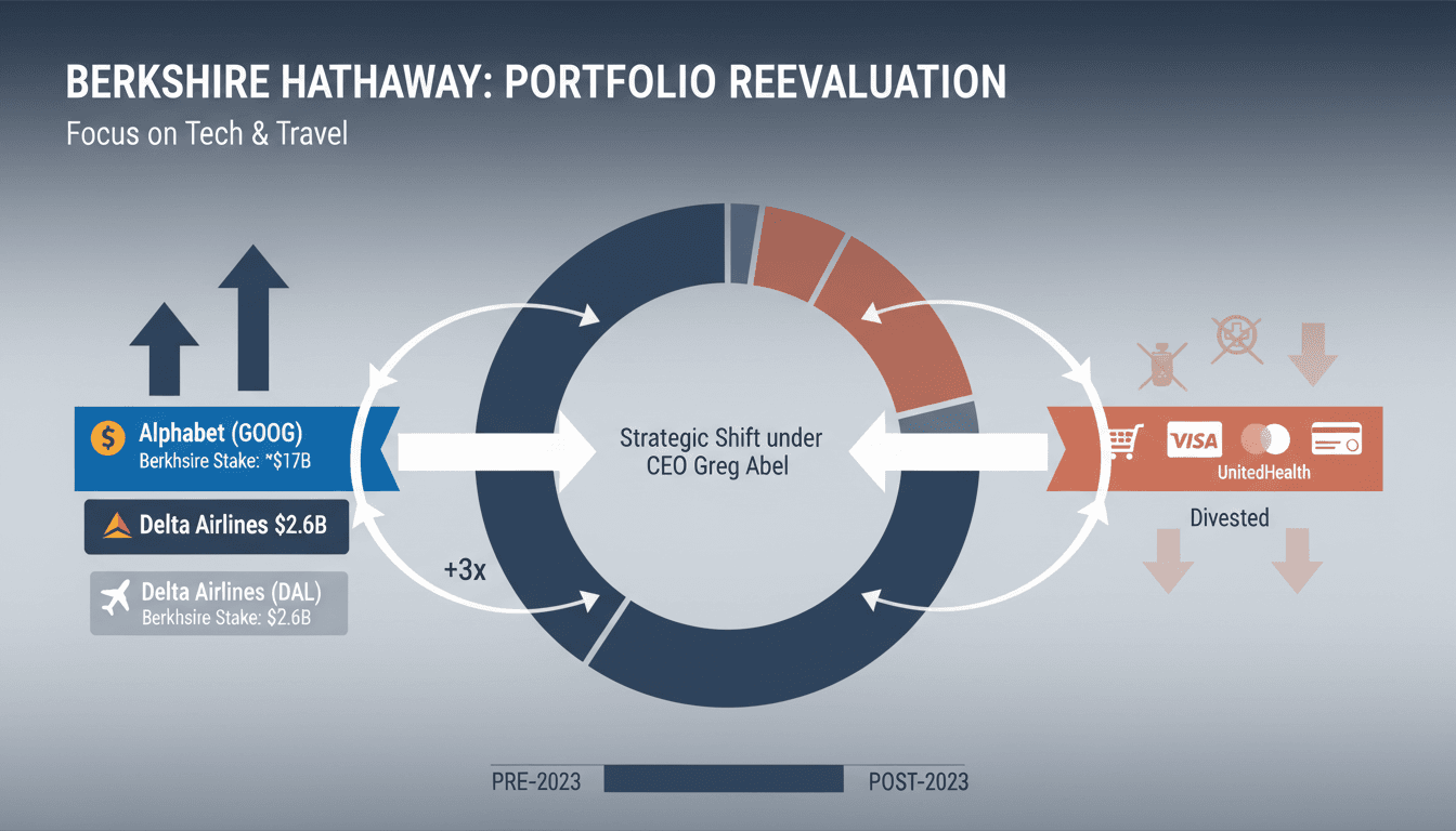 Berkshire Hathaway's investment strategy changes with Alphabet and Delta Airlines.