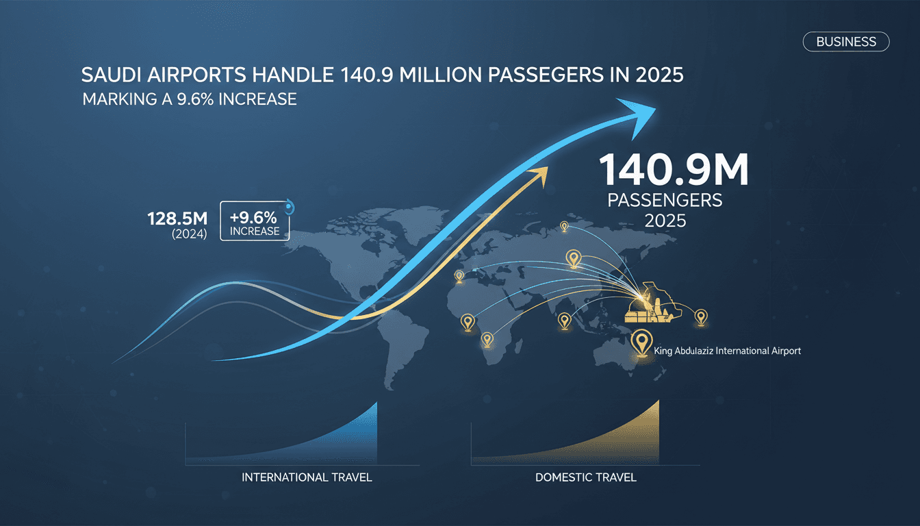 Saudi airports handle 140.9 million passengers in 2025 marking a 9.6% increase