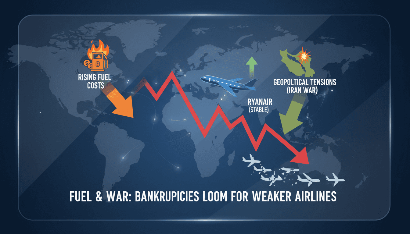Ryanair CFO warns of potential bankruptcies among weaker airlines due to rising fuel costs and Iran war