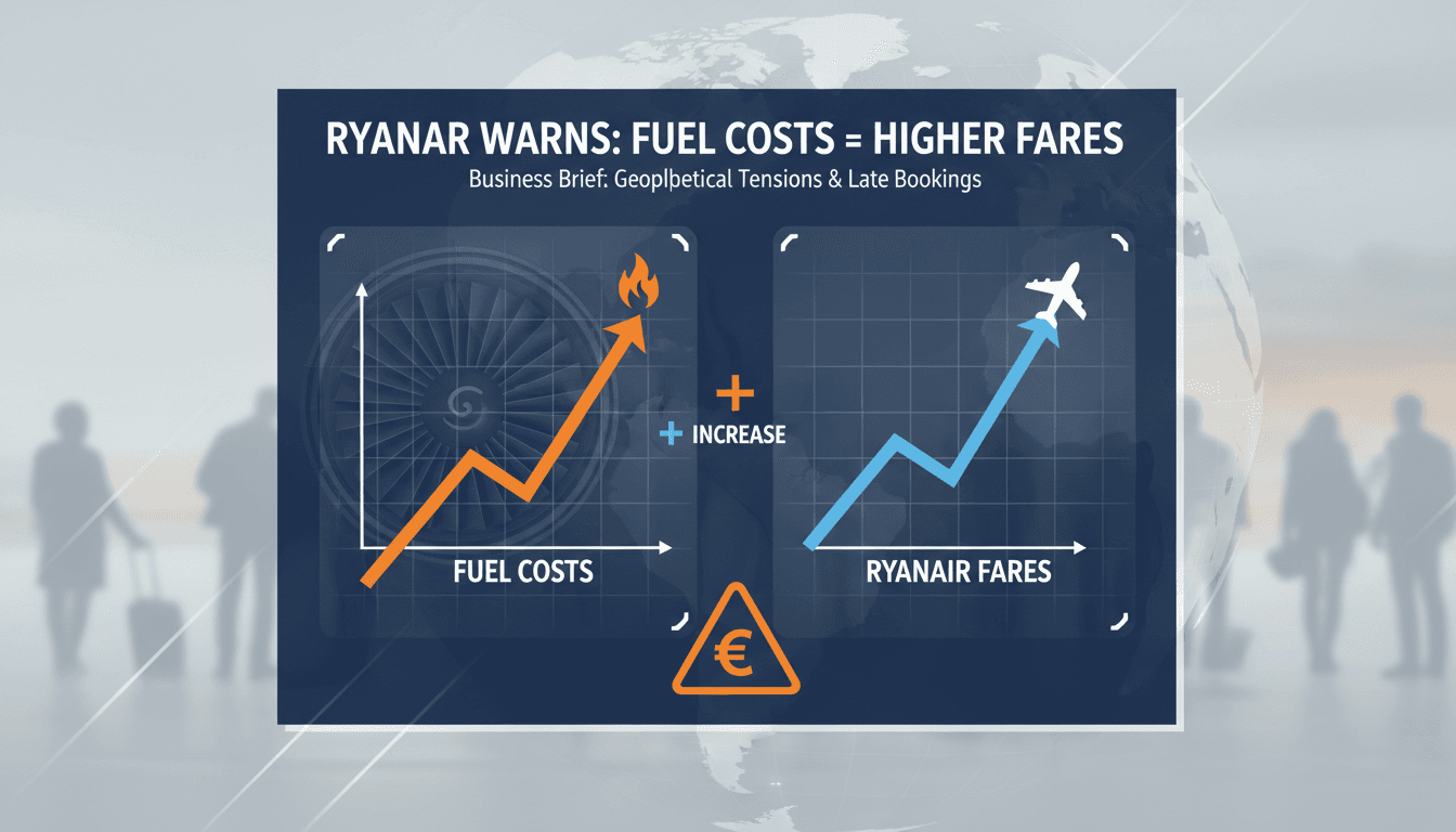 Ryanair warns of potential fare increases due to rising fuel costs and late bookings