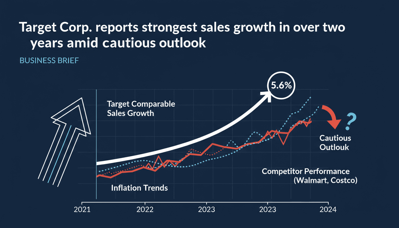 Target Corp. store with sales growth graphic overlay