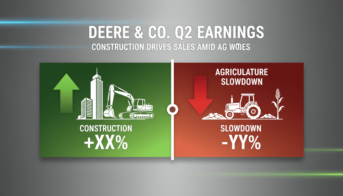 Deere & Co. construction equipment in action during fiscal Q2
