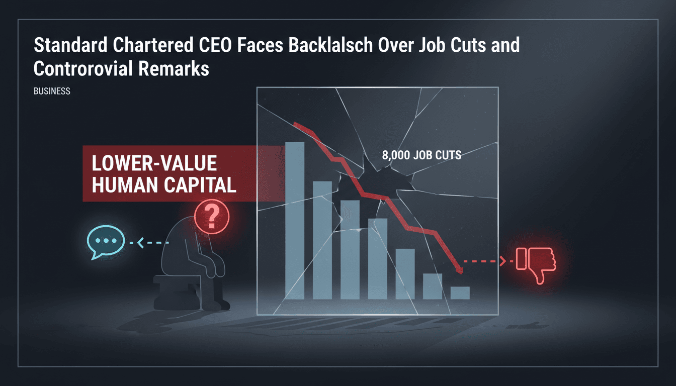 Standard Chartered CEO Faces Backlash Over Job Cuts and Controversial Remarks