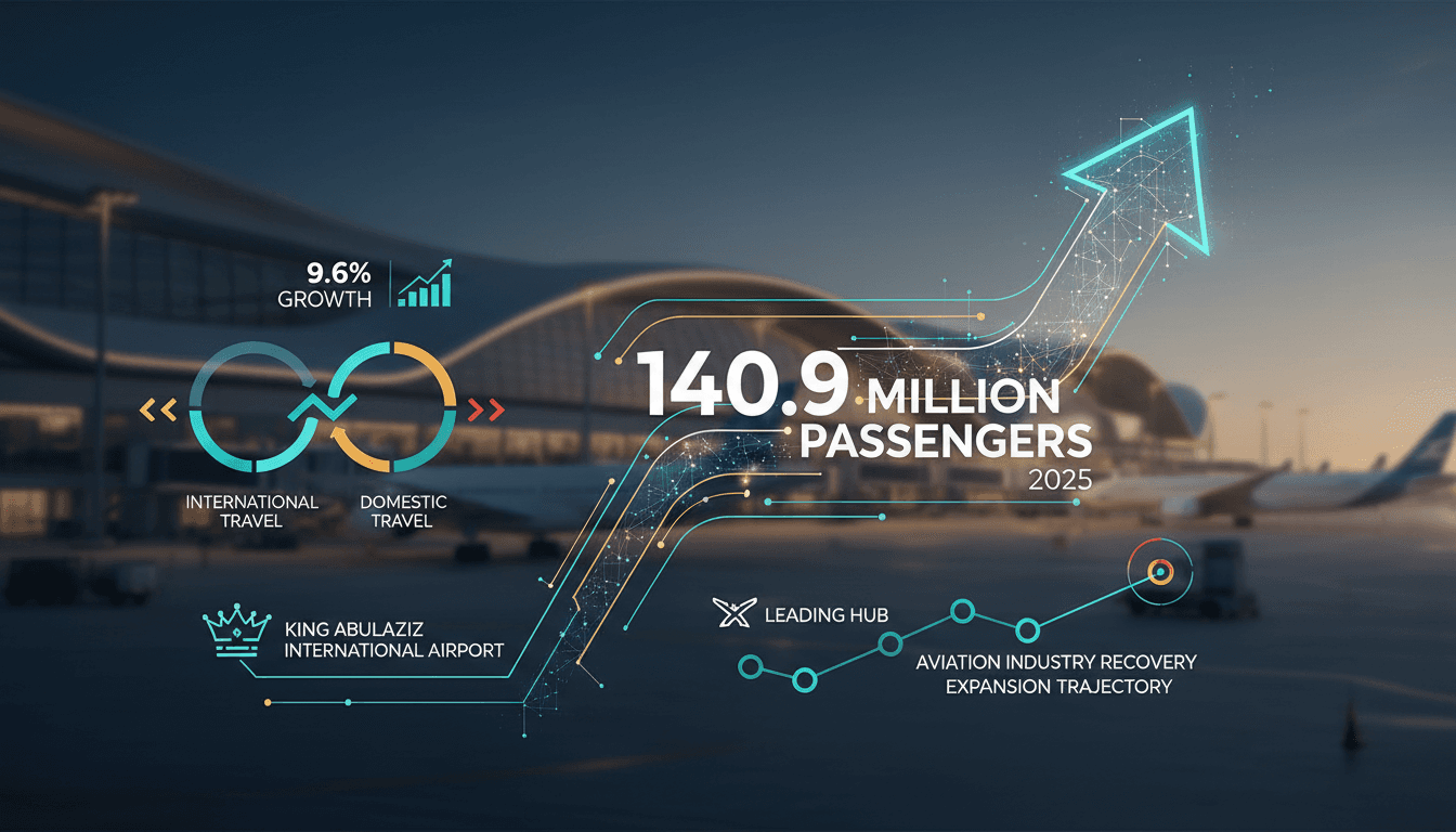 Saudi airports handle 140.9 million passengers in 2025 marking a 9.6% growth