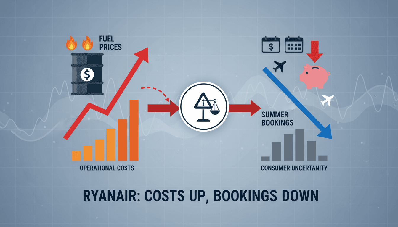 Ryanair warns of rising costs and weaker pricing amid late bookings and high fuel prices