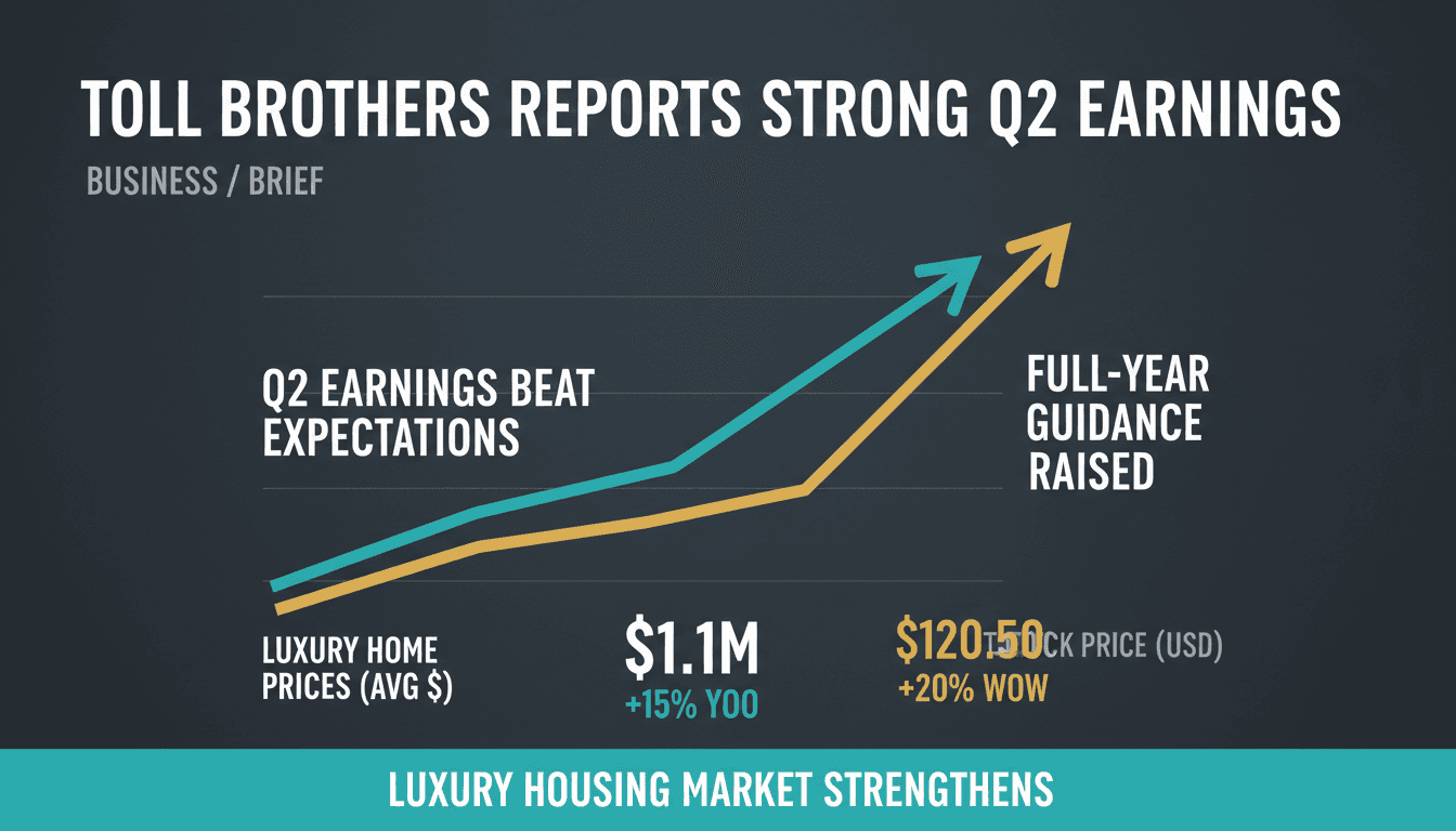 Toll Brothers Reports Strong Q2 Earnings and Raises Full-Year Guidance