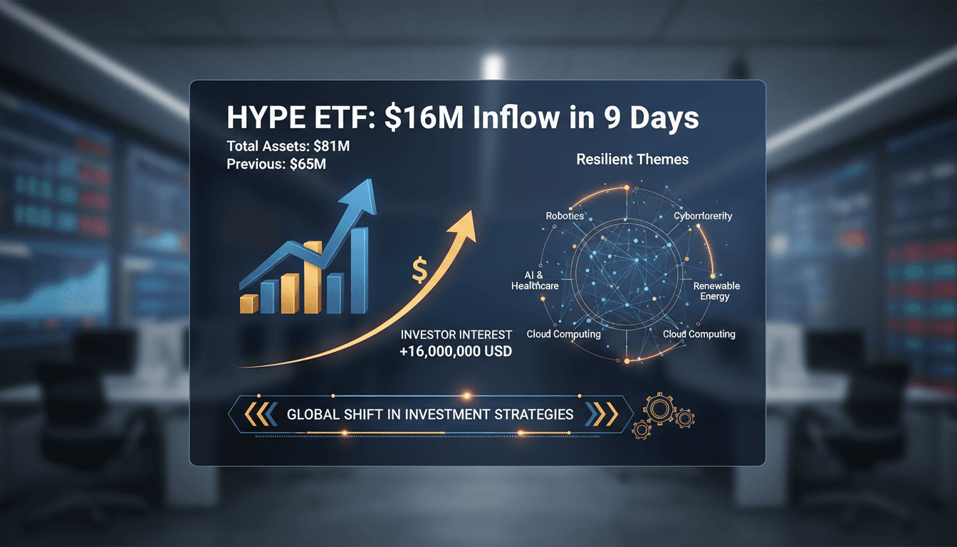 A visual representation of HYPE ETF's inflow trends and sector performance in the thematic ETF market.
