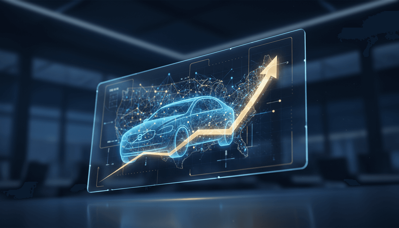 Volvo Cars connected vehicle on display in a U.S. showroom