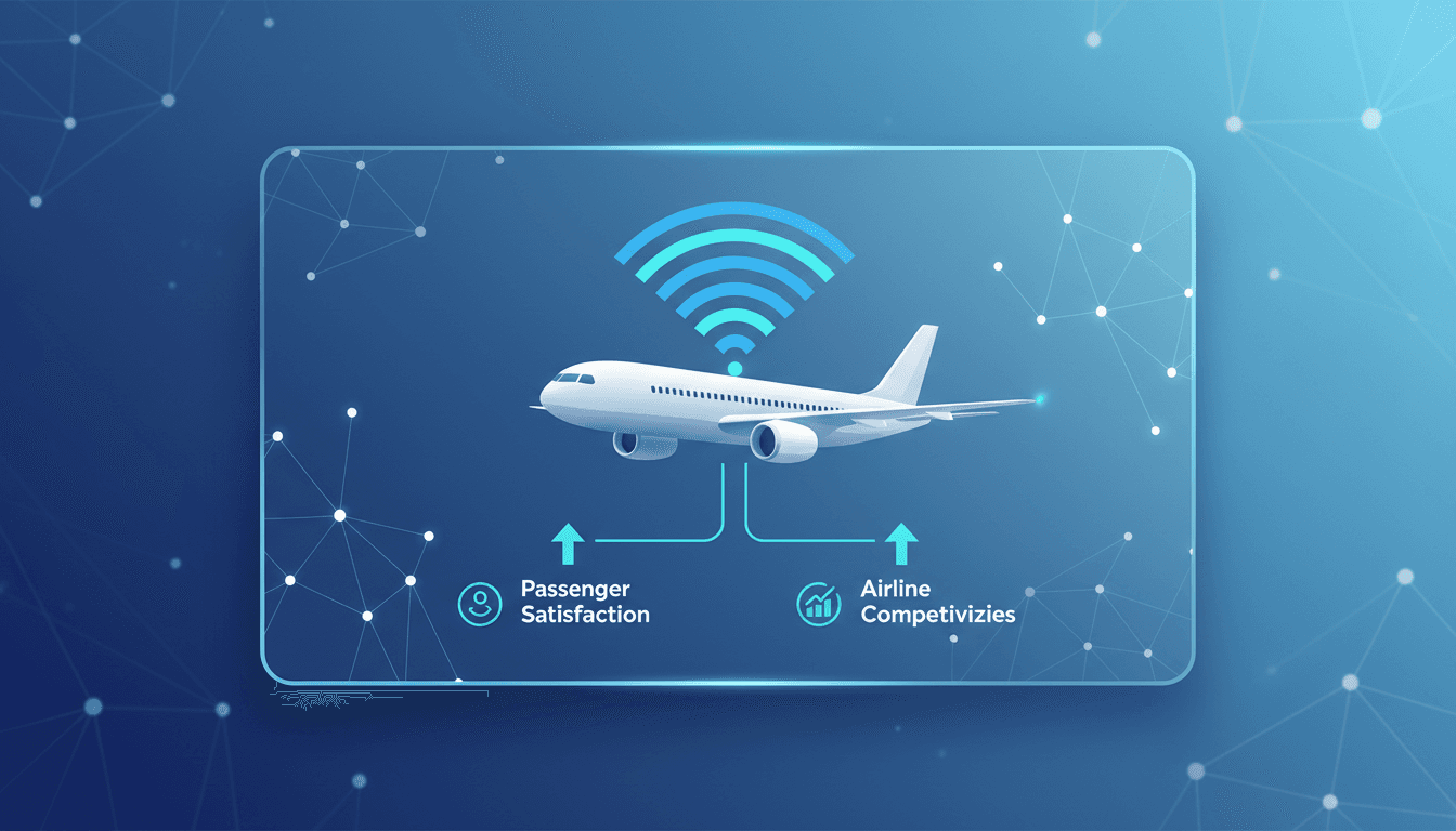 American Airlines aircraft with Starlink Wi-Fi logo in the sky