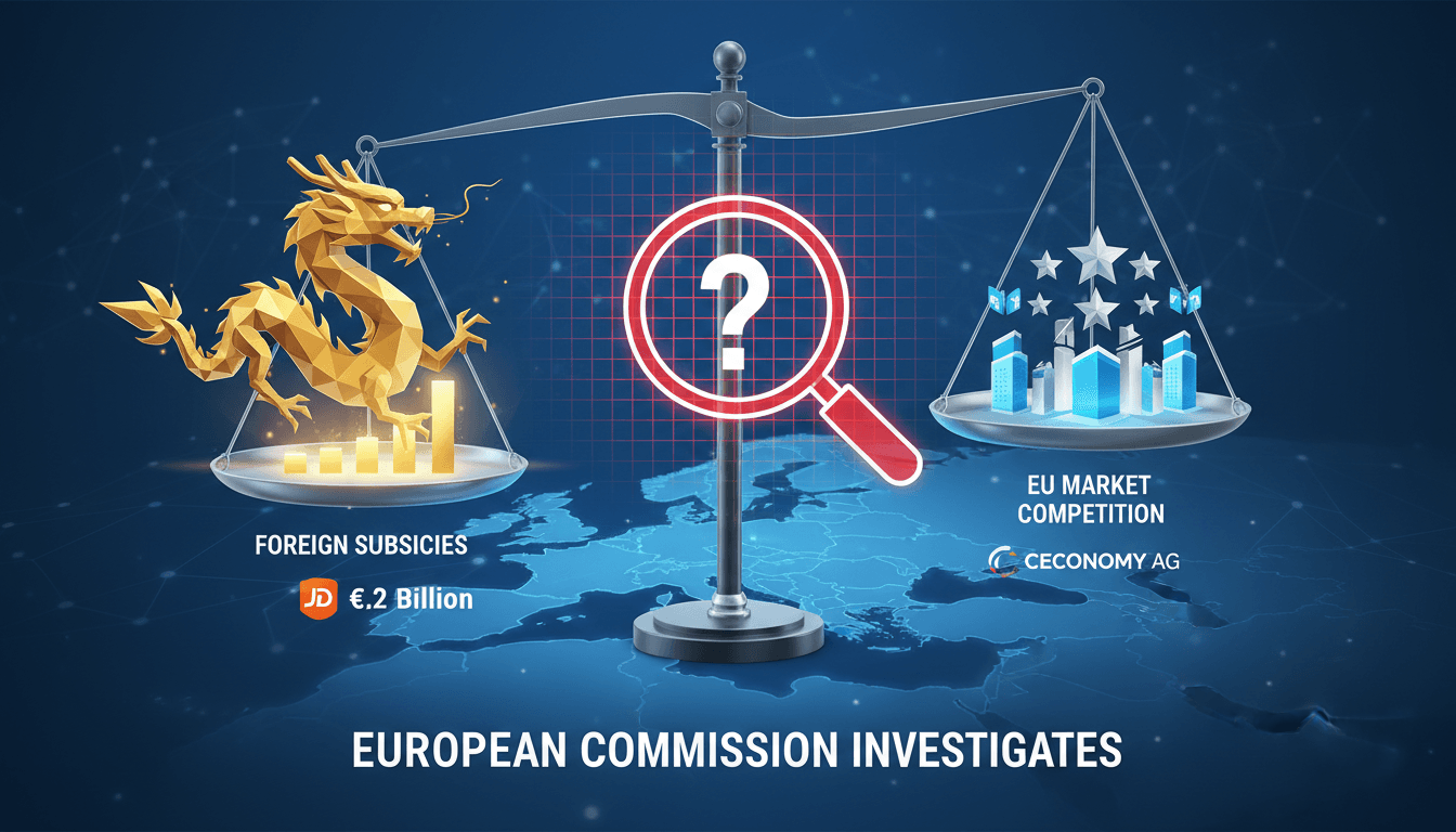 European Commission building with a focus on foreign investment regulations.