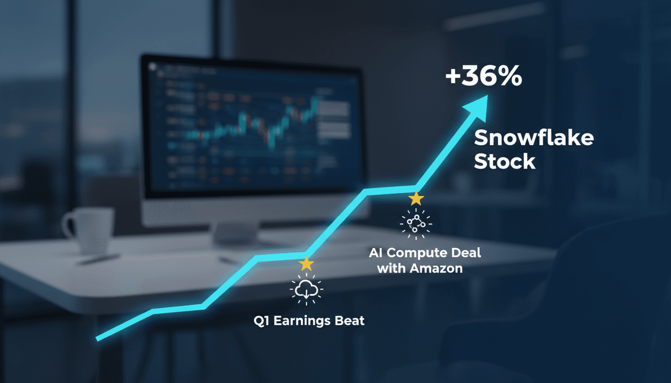 Snowflake stock performance chart after Amazon partnership announcement