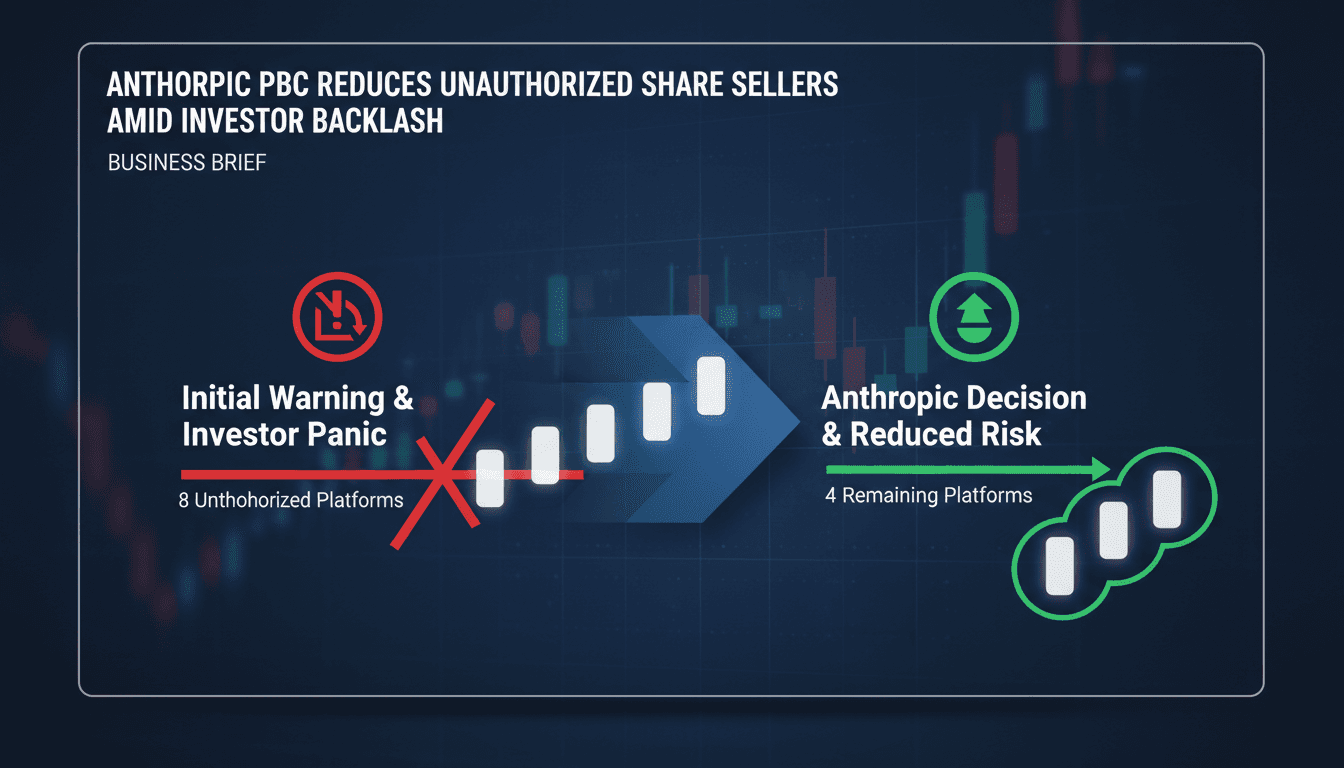 Anthropic PBC logo with a backdrop of stock market graphics