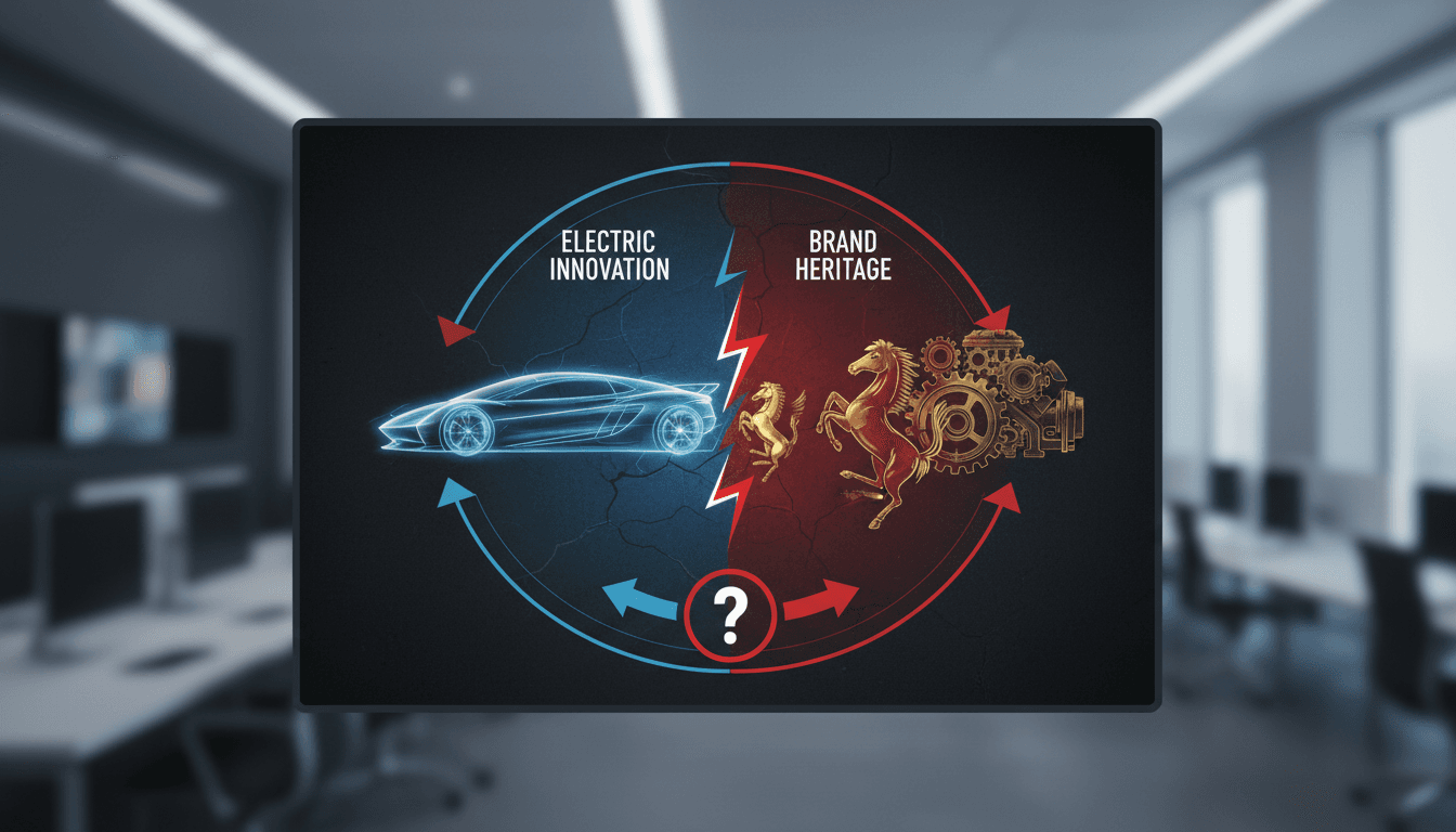 Ferrari Luce EV unveiled, showcasing the electric vehicle amidst fan criticism.