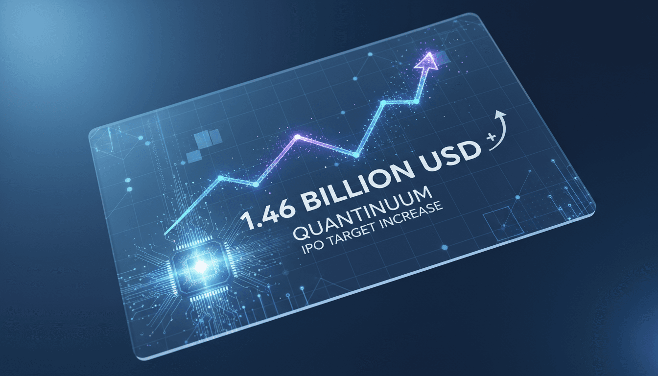 Quantinuum Inc. logo with a backdrop of quantum computing imagery.