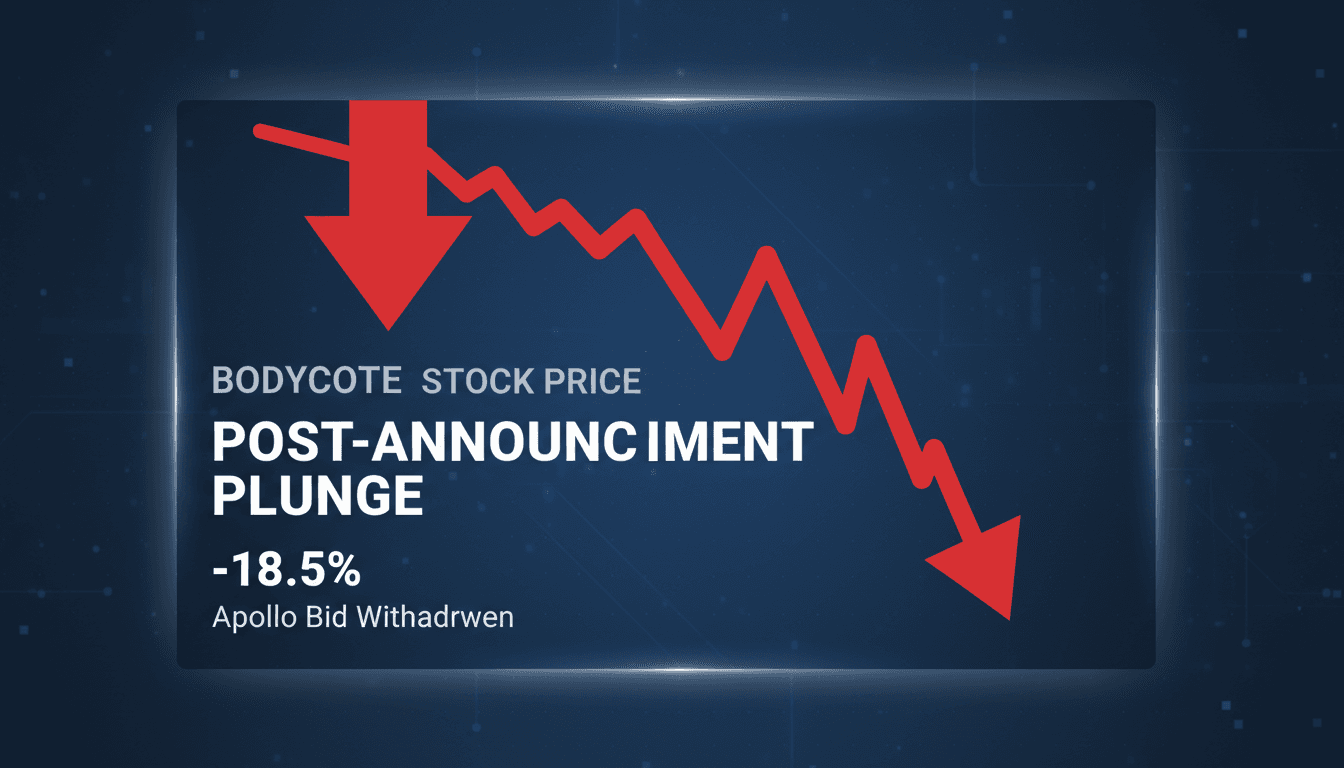 Graph showing Bodycote's stock price decline following the takeover bid withdrawal.