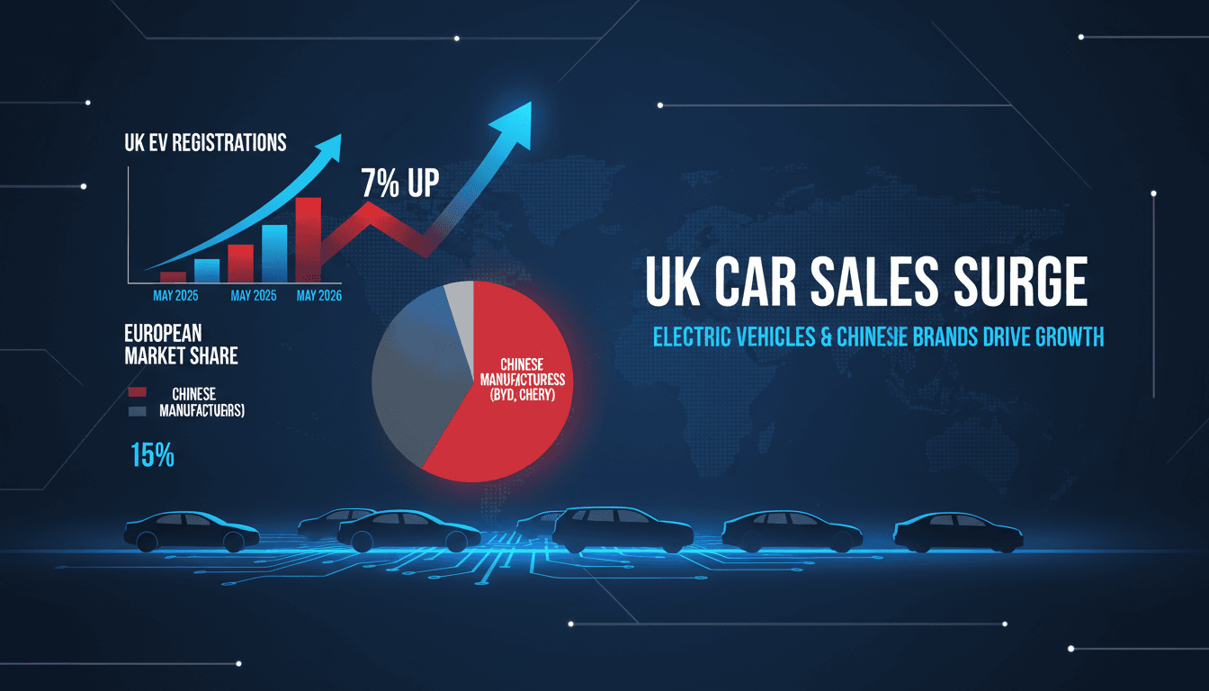 Electric vehicles on display at a UK car dealership