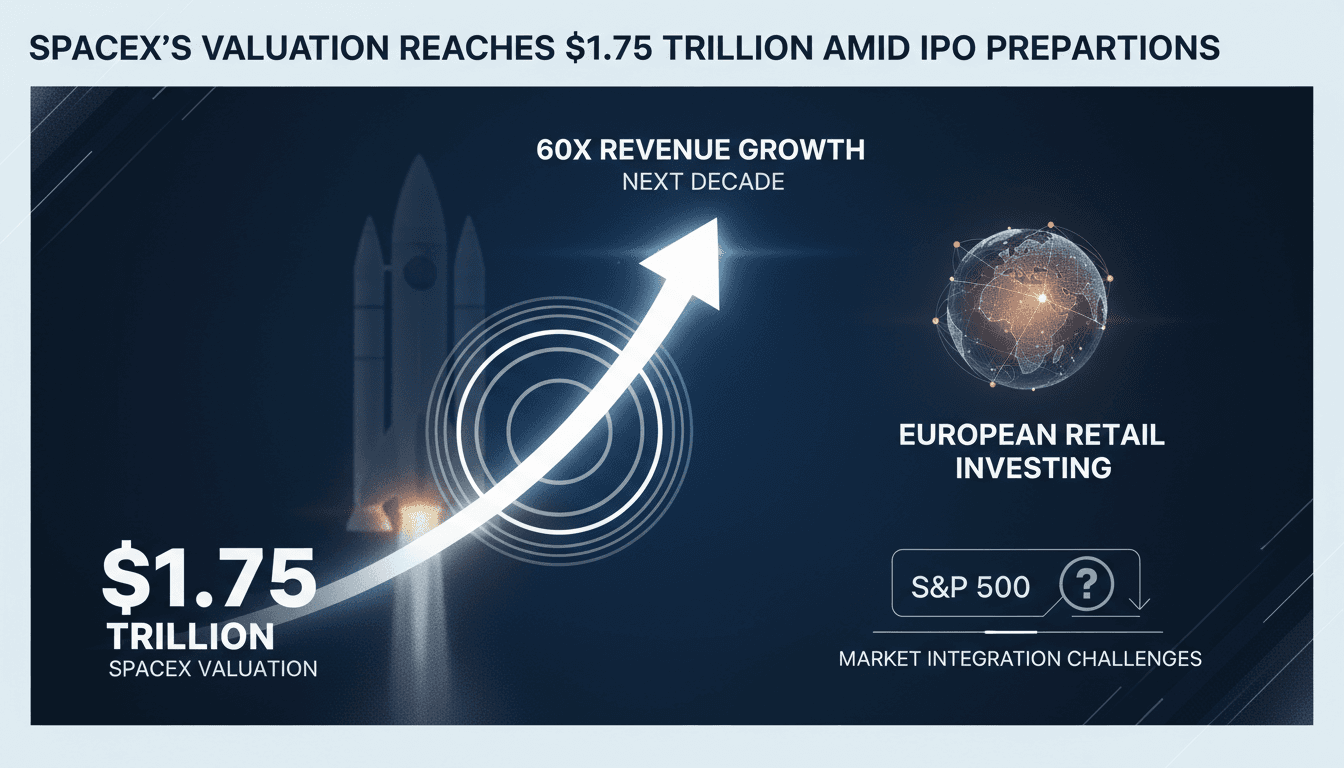 SpaceX rocket launch with financial growth graphics