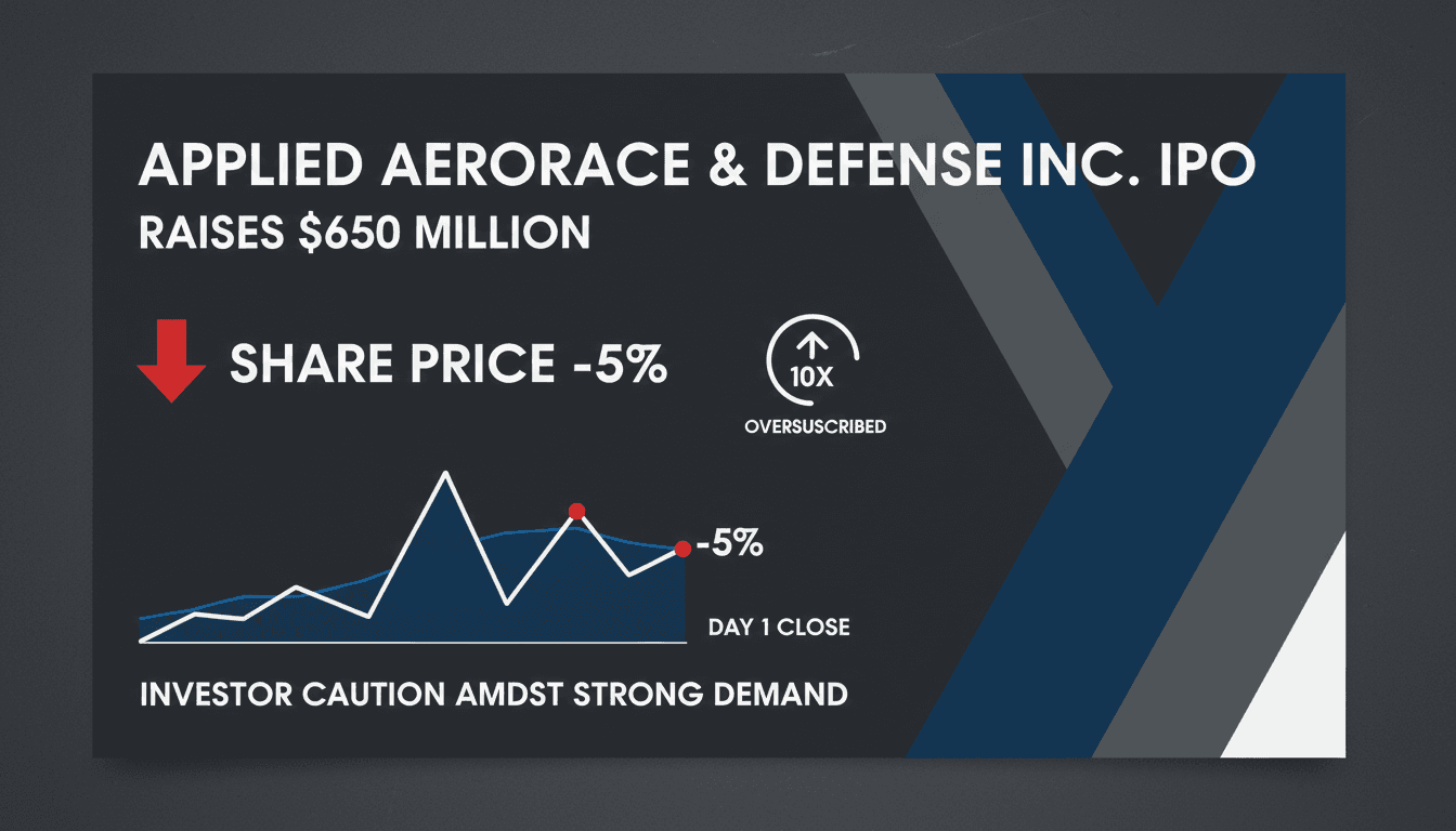 Applied Aerospace & Defense Inc. IPO launch event with stock market graphics