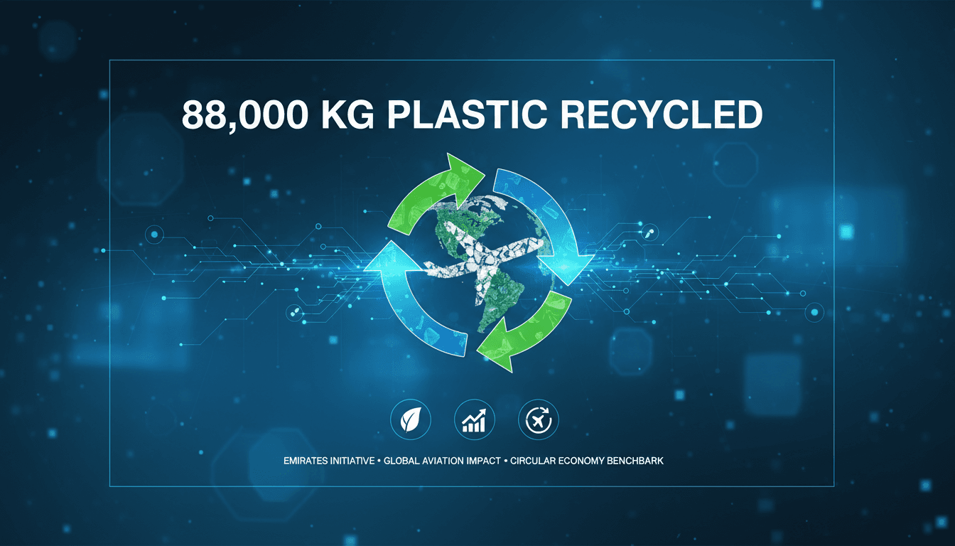 Emirates Airlines inflight service items made from recycled plastic waste