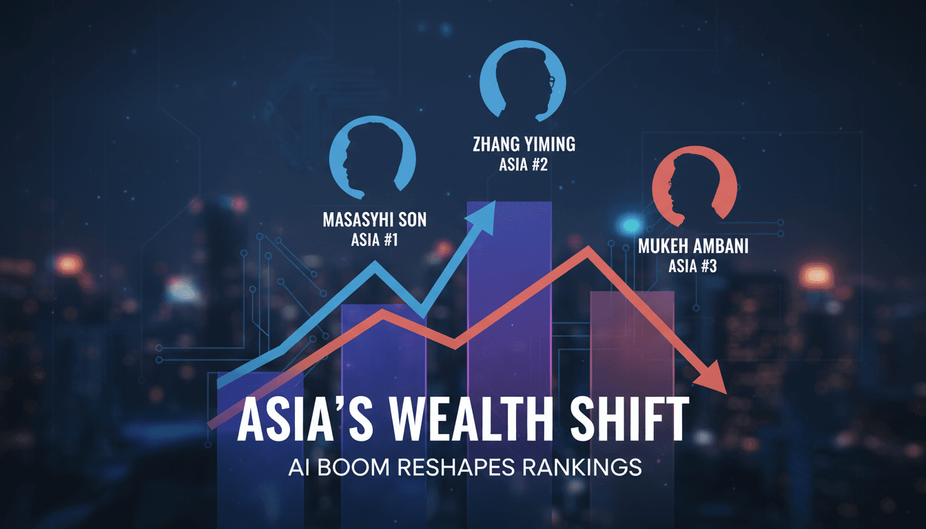 Masayoshi Son and Zhang Yiming in Asia's wealth rankings