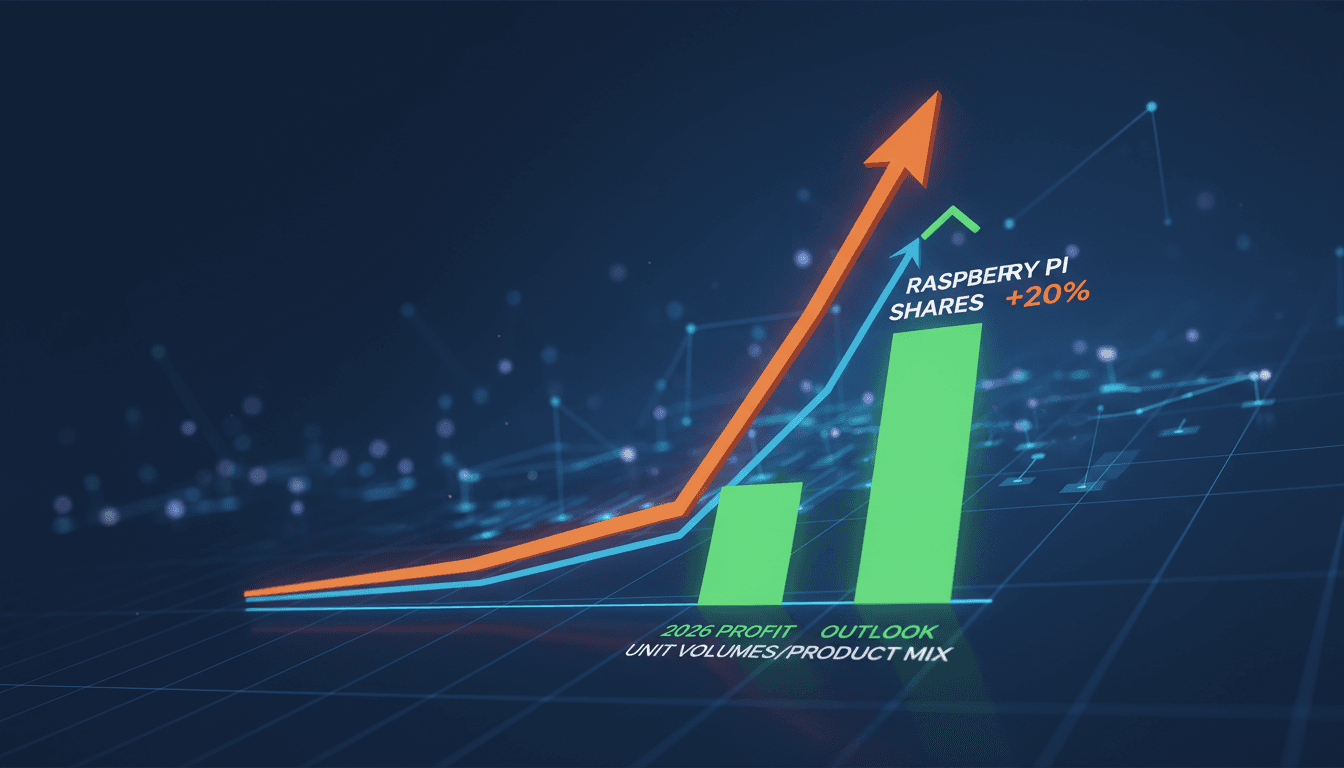Stock chart showing Raspberry Pi's share price increase following profit forecast upgrade.