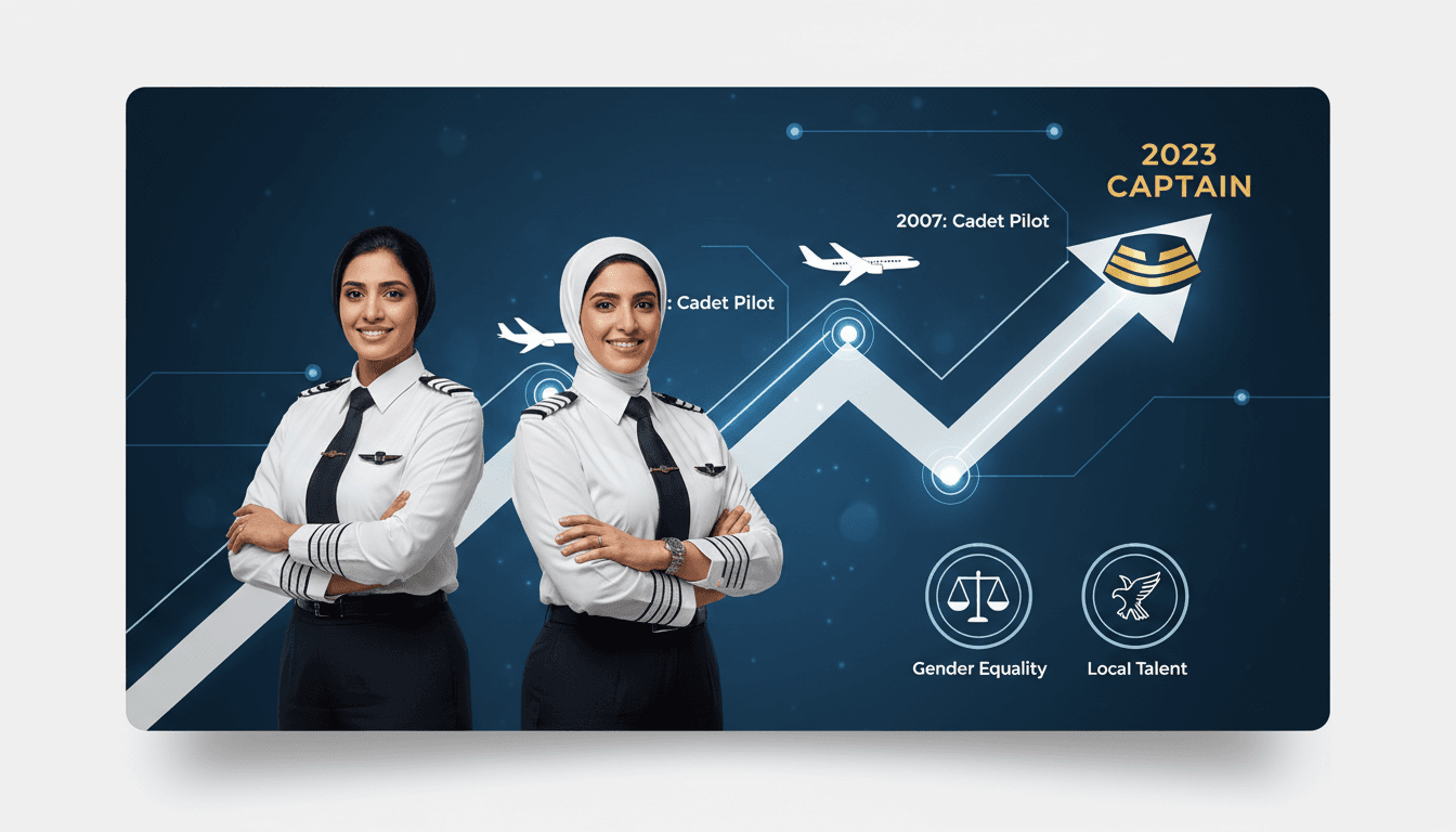 Hanan Mohammed Jawad and Bakhita Al Mheiri, first Emirati female captains at Emirates Airlines