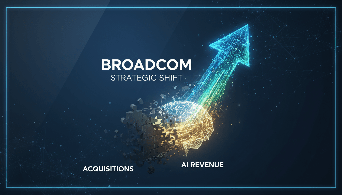 Broadcom CEO Hock Tan discussing AI revenue growth at a conference.