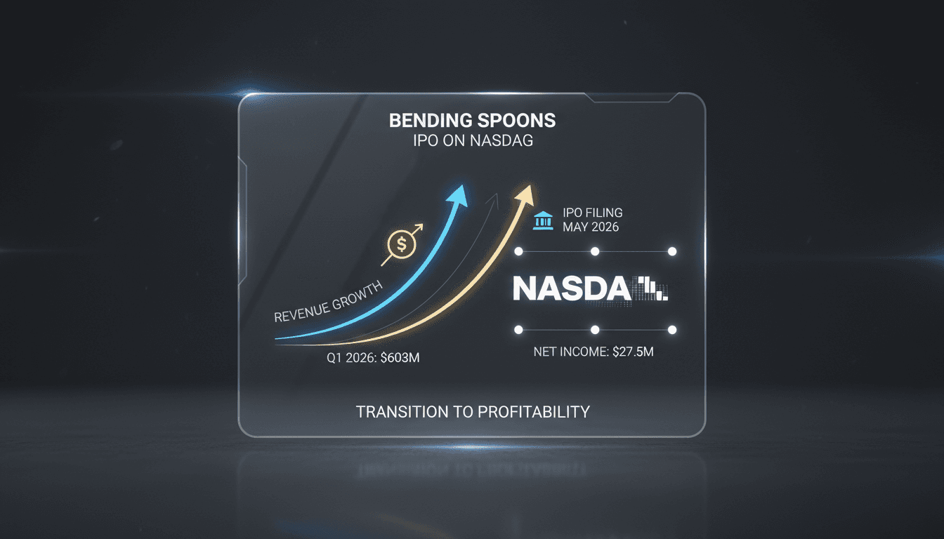 Bending Spoons IPO announcement with financial growth metrics
