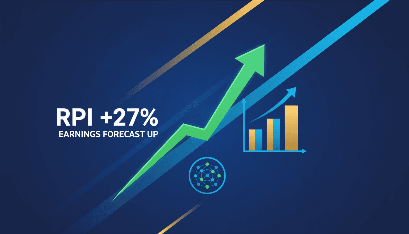 Raspberry Pi stock performance chart showing a 27% increase
