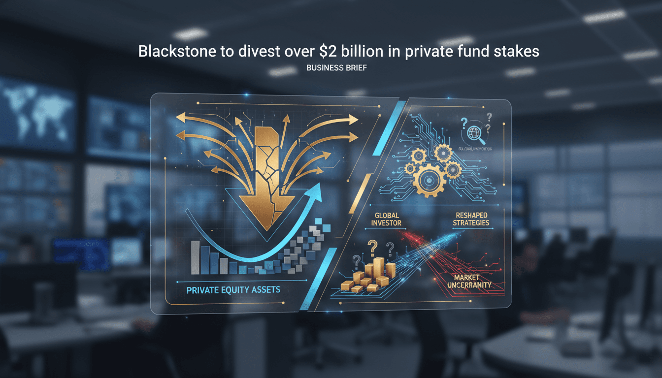 Blackstone logo with a backdrop of financial market graphics