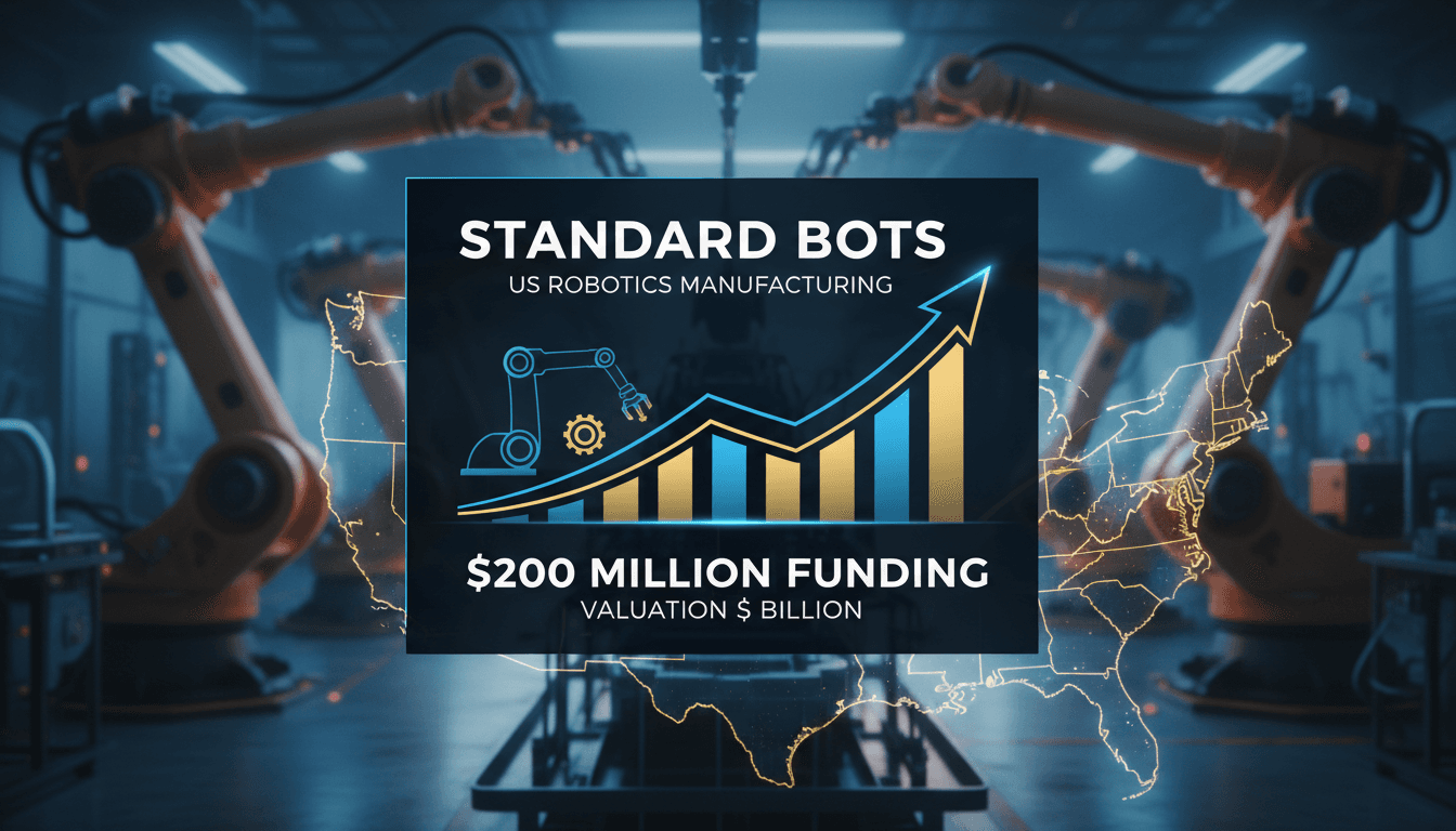 Standard Bots logo with robotic arms in a manufacturing setting