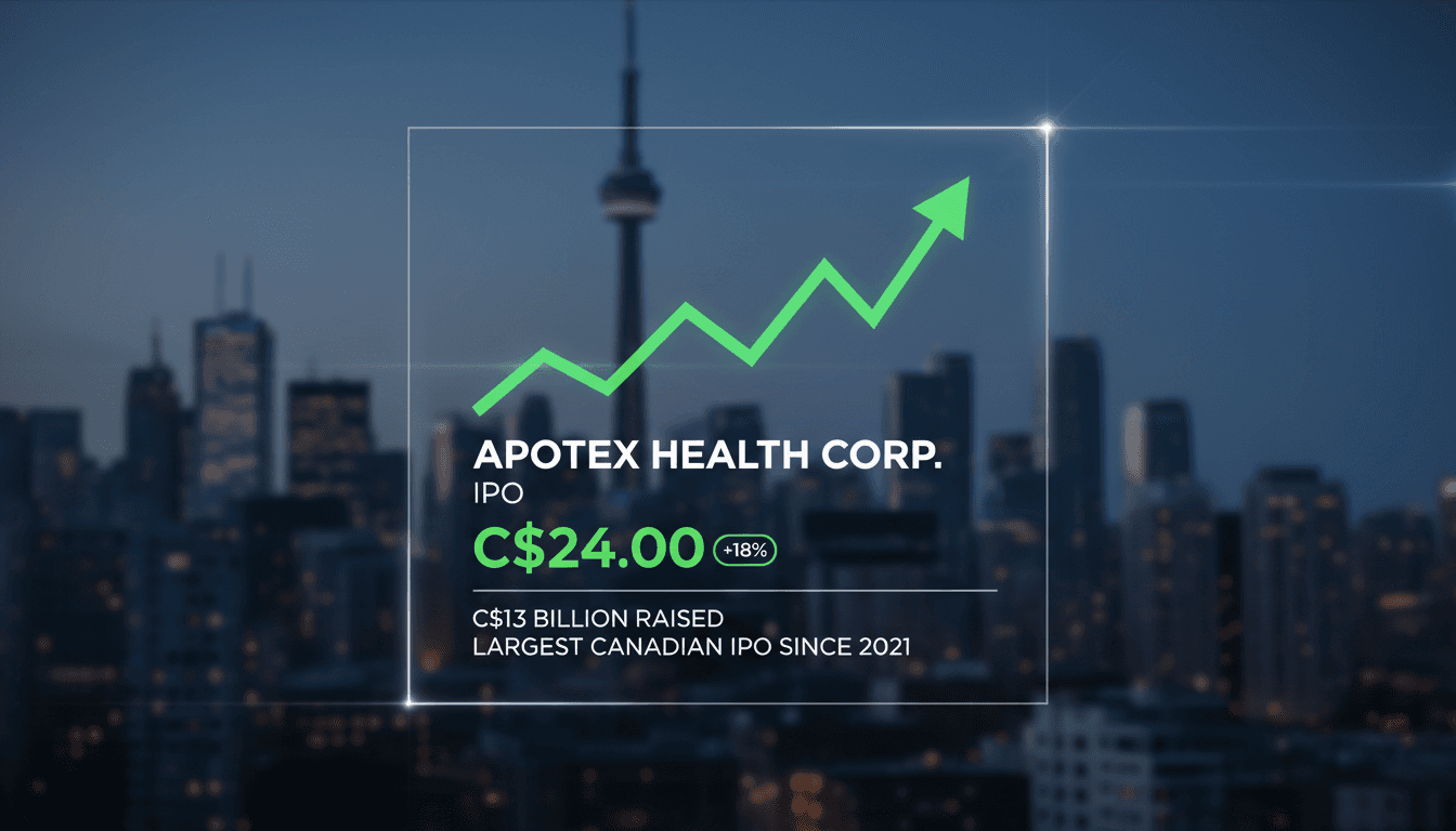 Apotex Health Corp. logo with stock market graphics