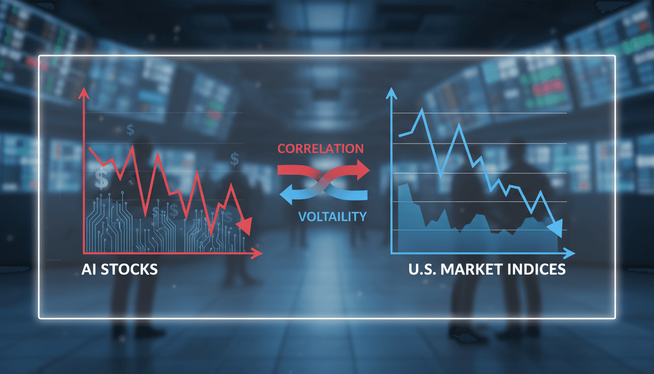 Graph showing the decline of AI stocks and its impact on the U.S. market.