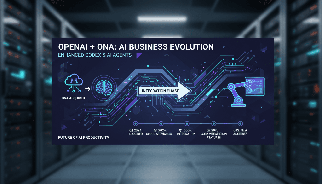 OpenAI logo with a backdrop of cloud technology and AI elements.