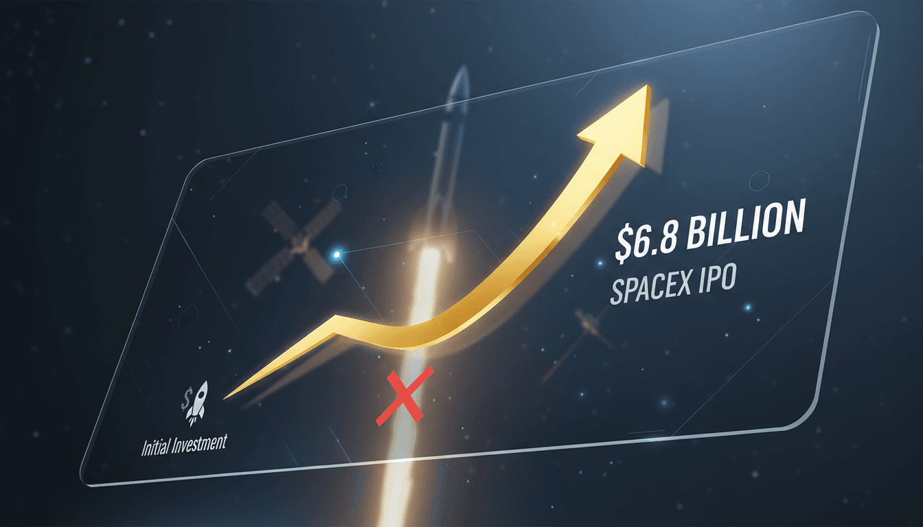 Graph showing the increase in Kingdom Holding's investment value in SpaceX after IPO