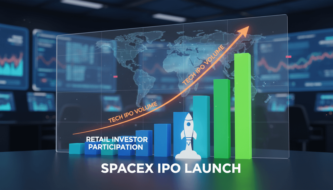 SpaceX IPO launch event showcasing investor engagement and market dynamics.