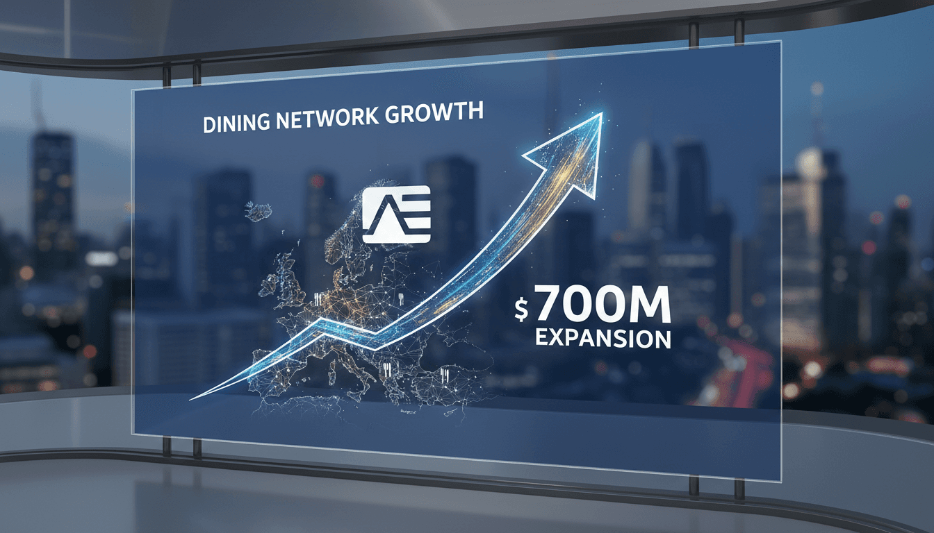 American Express logo alongside TheFork logo with a European map background